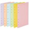 6 Pack Colored A6 Lined Binder Paper (240 Sheets/480 Pages), 6 Ring Hole Punch Blank Loose Leaf Ruled Refill Inserts for Planner, Journal, Notebooks, Budget Organizer - Pastel Colors